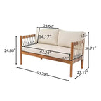 Christopher Knight Home Adalyn 4 Piece Outdoor Aacia Wood Seating Set with Table and Cushions
