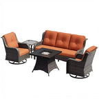 UPTIOT Outdoor Lounge Set with Square Fire Pit