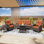 UPTIOT Outdoor Lounge Set with Square Fire Pit