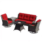 UPTIOT Outdoor Lounge Set with Square Fire Pit