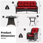 UPTIOT Outdoor Lounge Set with Square Fire Pit