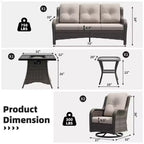 UPTIOT Outdoor Lounge Set with Square Fire Pit