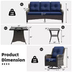 UPTIOT Outdoor Lounge Set with Square Fire Pit