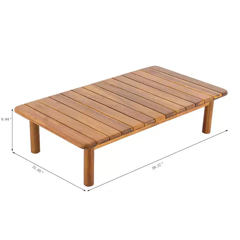 Christopher Knight Home Kazuya Modern 2 Piece Acacia Wood Patio Seating Set with Cushion
