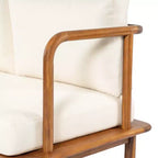Christopher Knight Home Kazuya Modern 2 Piece Acacia Wood Patio Seating Set with Cushion