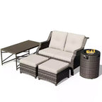 UPTIOT Outdoor Lounge Set with Fire Pit & Ottoman Seating