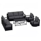 UPTIOT Outdoor Patio Sofa Set with Rocking Chairs and Coffee Table for All-Season Relaxation
