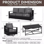 UPTIOT Outdoor Patio Sofa Set with Rocking Chairs and Coffee Table for All-Season Relaxation