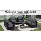 UPTIOT Outdoor Patio Sofa Set with Rocking Chairs and Coffee Table for All-Season Relaxation