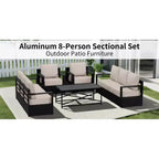 UPTIOT Outdoor Patio Sofa Set with Rocking Chairs and Coffee Table for All-Season Relaxation
