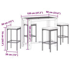 vidaXL Garden Bar Set with Solid Acacia and Poly Rattan