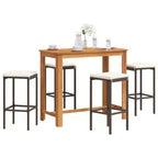 vidaXL Garden Bar Set with Solid Acacia and Poly Rattan