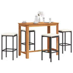 vidaXL Garden Bar Set with Solid Acacia and Poly Rattan