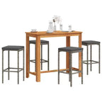 vidaXL Garden Bar Set with Solid Acacia and Poly Rattan