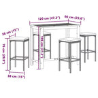 vidaXL Garden Bar Set with Solid Acacia and Poly Rattan