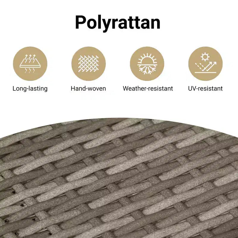 vidaXL Flexible Garden Dining Set with Cushions - Poly Rattan