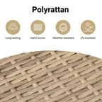 vidaXL Patio Dining Set with Cushions - Poly Rattan