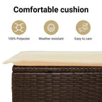 vidaXL Trendy Garden Dining Set with Cushions in Poly Rattan