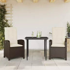 vidaXL Trendy Garden Dining Set with Cushions in Poly Rattan