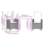 vidaXL Trendy Garden Dining Set with Cushions in Poly Rattan