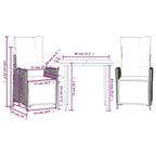 vidaXL Modern Garden Dining Set in Wicker