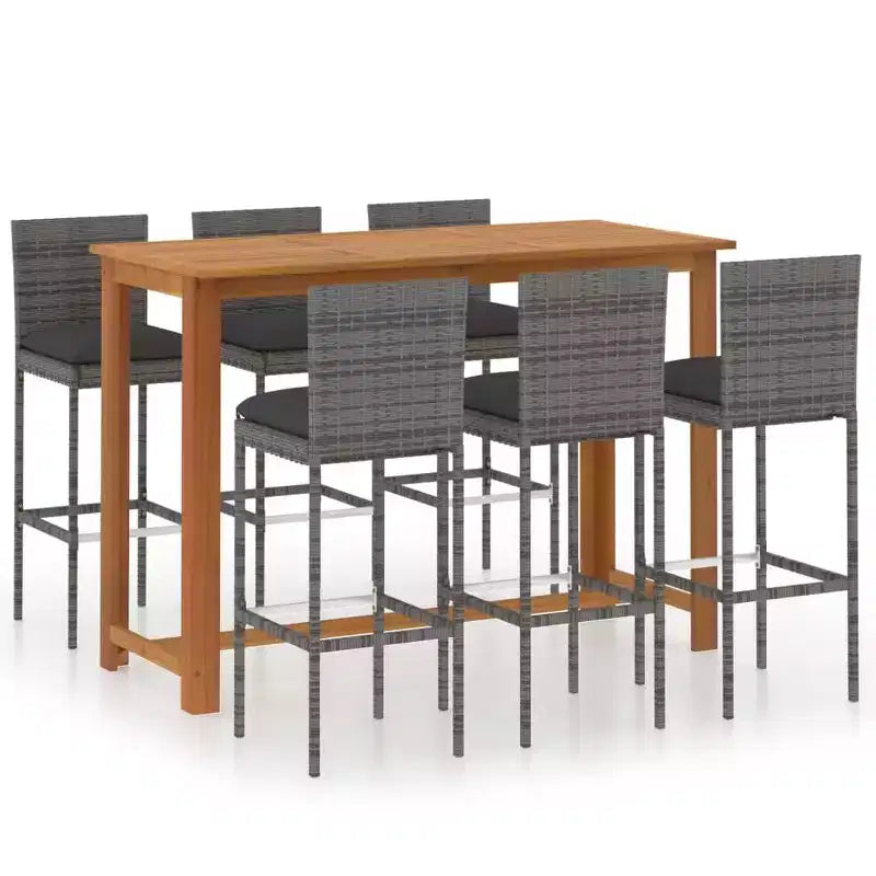 vidaXL Modern Outdoor Dining Set with Cushions - Choose Your Color
