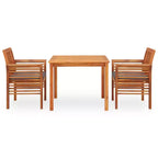 vidaXL Solid Acacia Wood 3/Outdoor Dining Set with Cushions