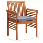 vidaXL Solid Acacia Wood 3/Outdoor Dining Set with Cushions