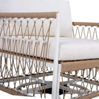 3 PCS Outdoor Conversation Set Patio Seating Group for 2, Garden Furniture Set with 2 Lounge Chairs, Glass Side Table, Waterproof Cushion - ModernLuxe