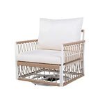 3 PCS Outdoor Conversation Set Patio Seating Group for 2, Garden Furniture Set with 2 Lounge Chairs, Glass Side Table, Waterproof Cushion - ModernLuxe