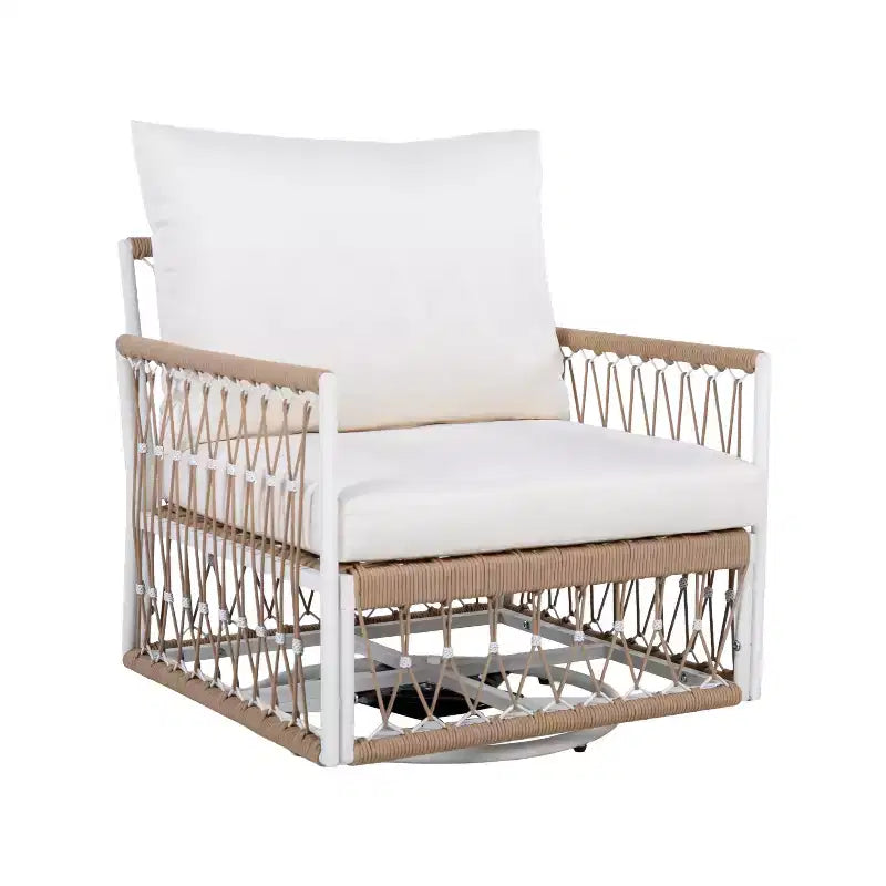 3 PCS Outdoor Conversation Set Patio Seating Group for 2, Garden Furniture Set with 2 Lounge Chairs, Glass Side Table, Waterproof Cushion - ModernLuxe