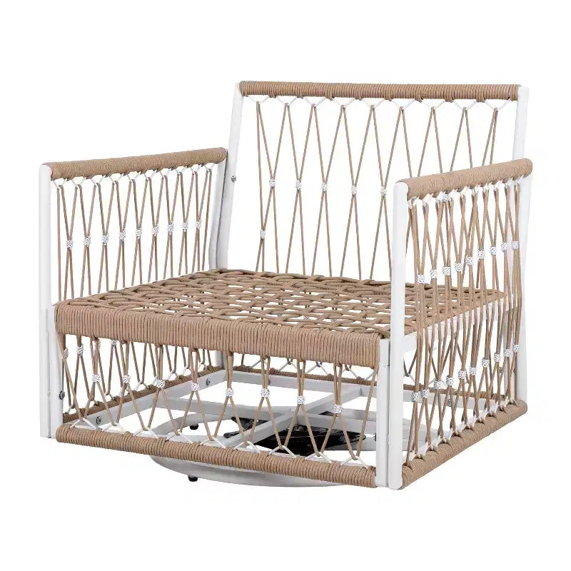 3 PCS Outdoor Conversation Set Patio Seating Group for 2, Garden Furniture Set with 2 Lounge Chairs, Glass Side Table, Waterproof Cushion - ModernLuxe