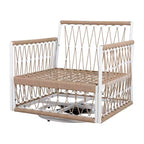 3 PCS Outdoor Conversation Set Patio Seating Group for 2, Garden Furniture Set with 2 Lounge Chairs, Glass Side Table, Waterproof Cushion - ModernLuxe