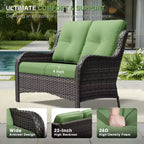 UPTIOT All-Weather Olefin Wicker Sofa Set with Multi-Functional Ottomans