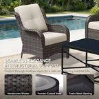 UPTIOT All-Weather Olefin Wicker Sofa Set with Multi-Functional Ottomans