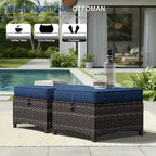 UPTIOT All-Weather Olefin Wicker Sofa & Chair Set with Multi-Functional Ottomans