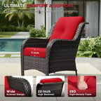 UPTIOT All-Weather Olefin Wicker Sofa & Chair Set with Multi-Functional Ottomans