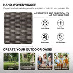 UPTIOT All-Weather Olefin Wicker Sofa & Chair Set with Multi-Functional Ottomans