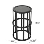 Christopher Knight Home Justina 3 Piece Outdoor Acacia Wood Rope Chair with Ceramic Tile End Table