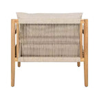 Christopher Knight Home Justina 3 Piece Outdoor Acacia Wood Rope Chair with Ceramic Tile End Table