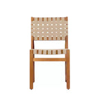 Christopher Knight Home Ratchanon Modern 7 Piece Acacia Wood Patio Side Chairs with PE Woven Rope and Slatted Table