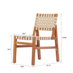 Christopher Knight Home Ratchanon Modern 7 Piece Acacia Wood Patio Side Chairs with PE Woven Rope and Slatted Table