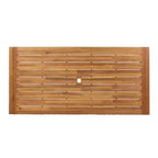 Christopher Knight Home Ratchanon Modern 7 Piece Acacia Wood Patio Side Chairs with PE Woven Rope and Slatted Table