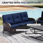 UPTIOT Outdoor Patio Conversation Set with Fire Pit Table & Convertible Seating