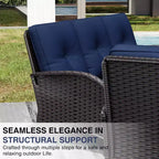 UPTIOT Outdoor Patio Conversation Set with Fire Pit Table & Convertible Seating