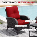 UPTIOT Outdoor Patio Conversation Set with Fire Pit Table & Convertible Seating