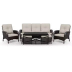 UPTIOT Premium Outdoor Patio Set with Coffee Table & High-Density Cushions for Garden Relaxation