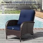 UPTIOT Premium Outdoor Patio Set with Coffee Table & High-Density Cushions for Garden Relaxation