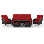 UPTIOT Premium Outdoor Patio Set with Coffee Table & High-Density Cushions for Garden Relaxation