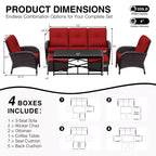 UPTIOT Premium Outdoor Patio Set with Coffee Table & High-Density Cushions for Garden Relaxation